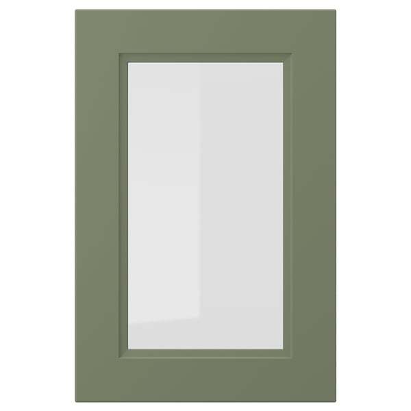 AXSTAD glass door, grey-green, 40x60 cm