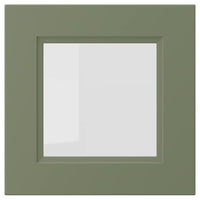 AXSTAD glass door, grey-green, 40x40 cm