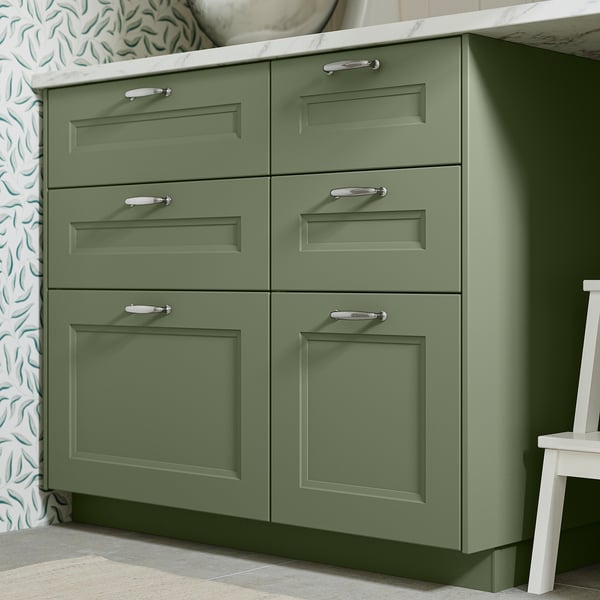 AXSTAD drawer front, grey-green, 80x20 cm