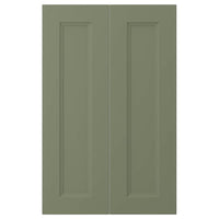 AXSTAD 2-p door f corner base cabinet set, grey-green, 26x80 cm
