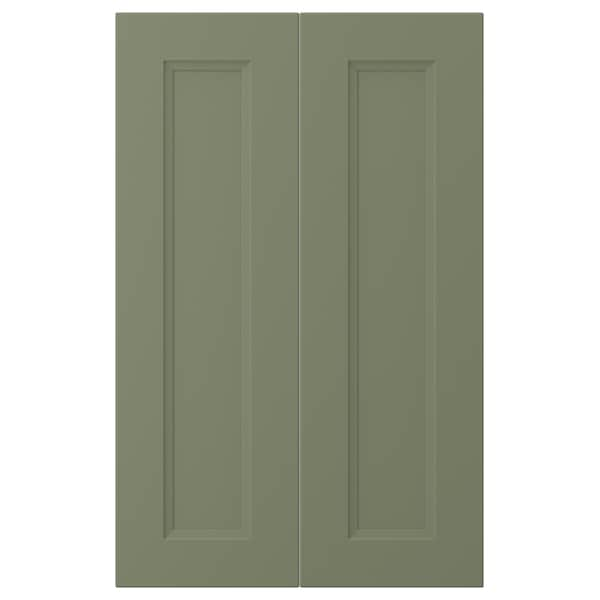 AXSTAD - Set 2 doors for corner base cabinet, gray-green,26x80 cm