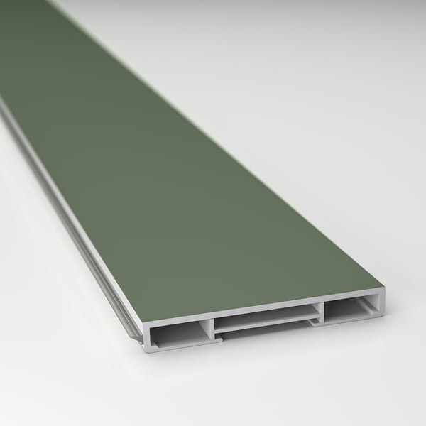 AXSTAD plinth, grey-green, 220x8 cm