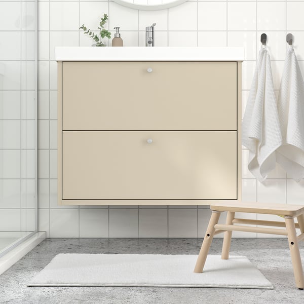 BACKMÅRA bath mat, white, 50x80 cm