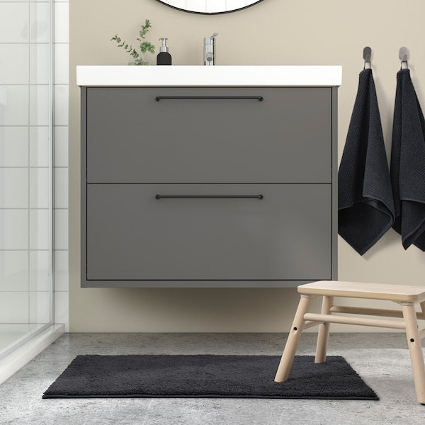 BACKMÅRA bath mat, black, 50x80 cm