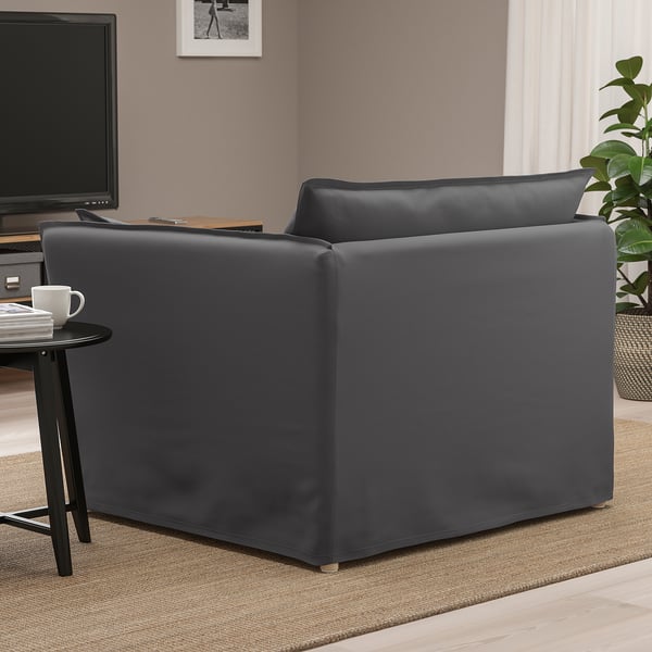 BACKSÄLEN 1,5-seat armchair, Hallarp grey, 115x85x94 cm