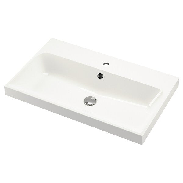 BACKSJÖN - Washbasin, white, 80x48 cm