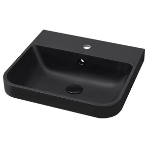 Ikea BACKSJÖN Semi-recessed washbasin, black, 50x44 cm