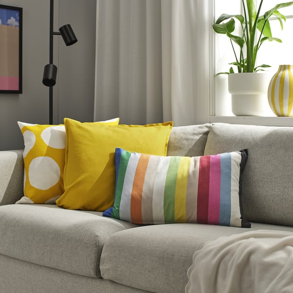 BÄCKMÄRKEN cushion cover, multicolour/stripe pattern, 40x58 cm