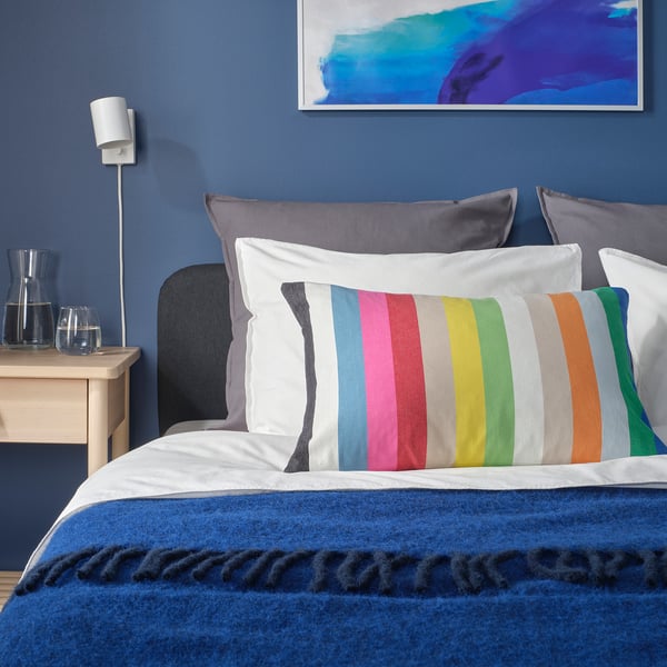 BÄCKMÄRKEN cushion cover, multicolour/stripe pattern, 40x58 cm