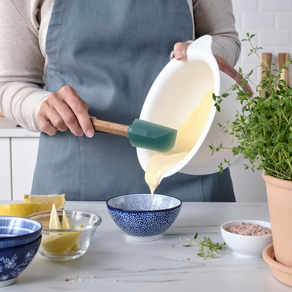 BÄCKRÖDING spatula, set of 2, wood/dark grey-green