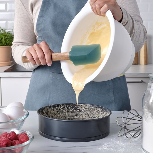BÄCKRÖDING spatula, set of 2, wood/dark grey-green