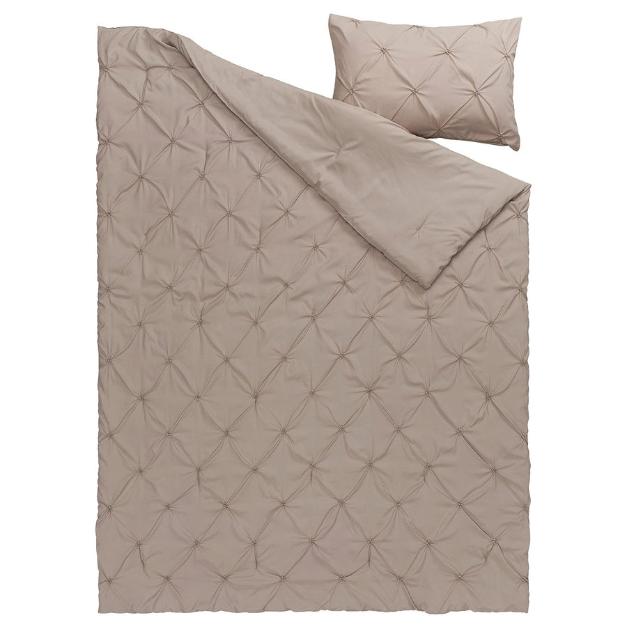 BÄGARKLOCKA comforter set, grey-beige, 150x200/50x80 cm