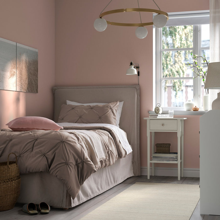 BÄGARKLOCKA comforter set, grey-beige, 150x200/50x80 cm