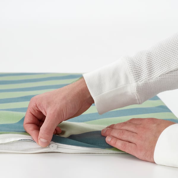 BÄNKKAMRAT bench pad, blue/green, 90x50x3 cm