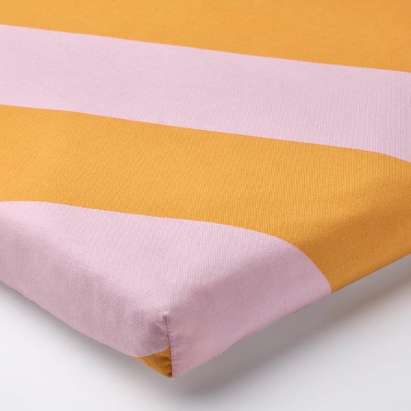 BÄNKKAMRAT bench pad, pink/yellow, 90x50x3 cm