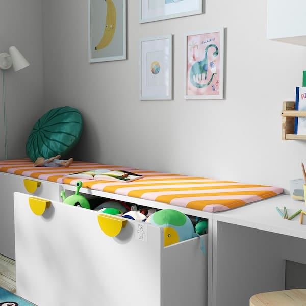 Ikea BÄNKKAMRAT - Bench cushion, pink/yellow,90x50x3 cm