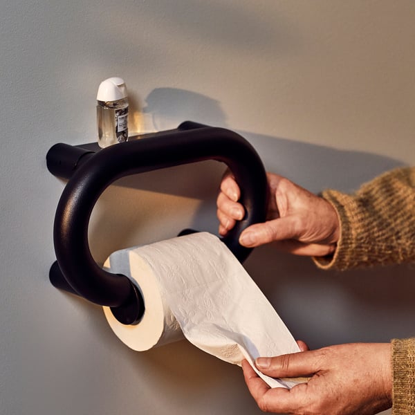 BÄSINGEN toilet roll holder, anthracite, 26x17 cm