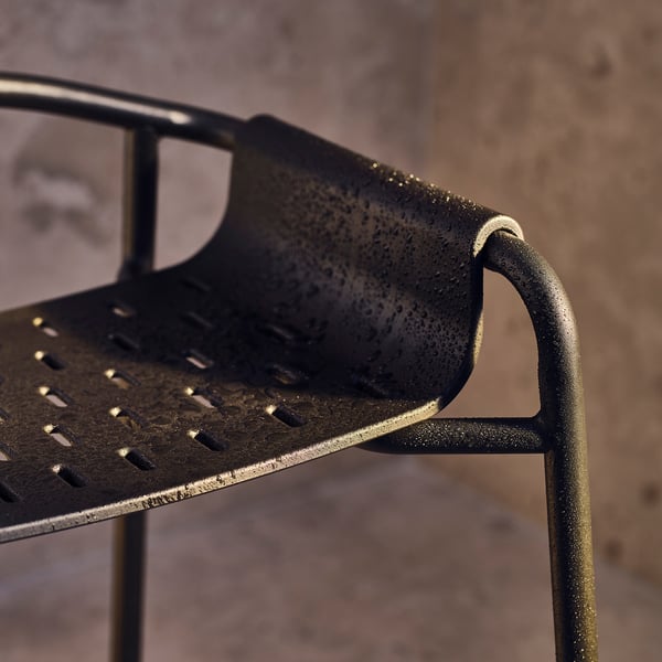 BÄSINGEN shower chair, anthracite, 44x65x52 cm