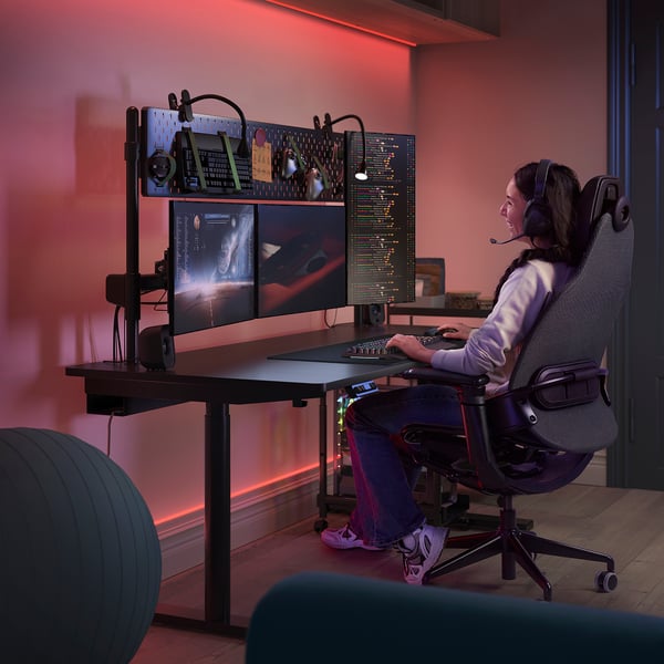 BÄSTBOLL gaming chair, black/Mjuk black, 50x120x69 cm