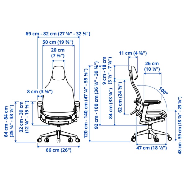 BÄSTBOLL gaming chair, black/Mjuk black, 50x120x69 cm