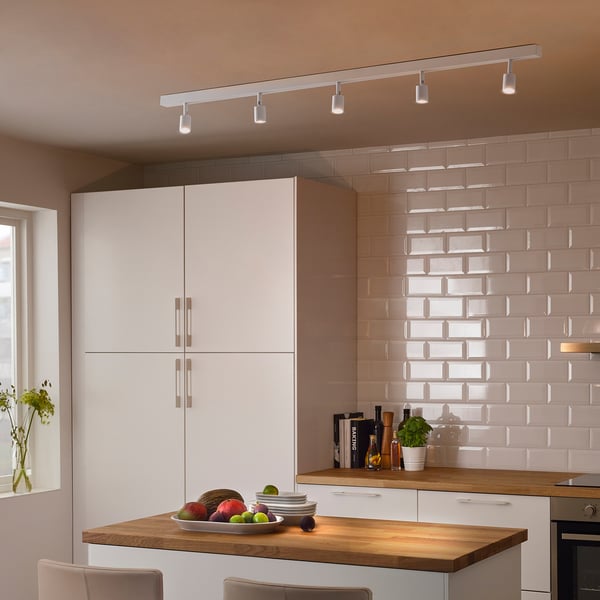 BÄVE LED ceiling track, 5-spots, white, 120 cm