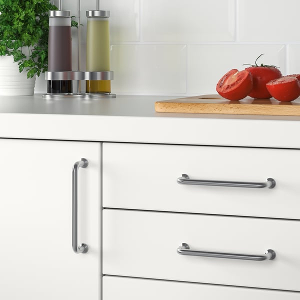 BAGGANÄS handle, stainless steel, 143 mm, 2 pack