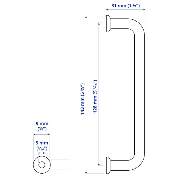 Ikea BAGGANÄS - Handle, stainless steel, 143 mm