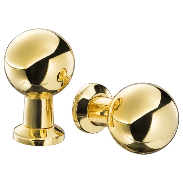 BAGGANÄS knob, brass-colour, 5 mm, 2 pack