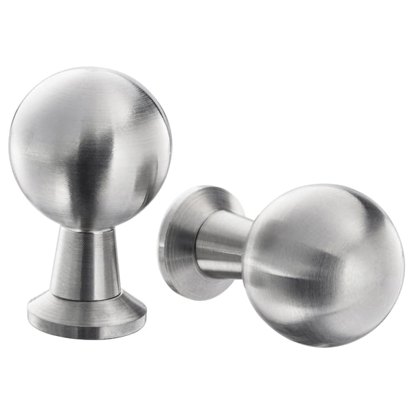 BAGGANÄS knob, stainless steel, 20 mm, 2 pack