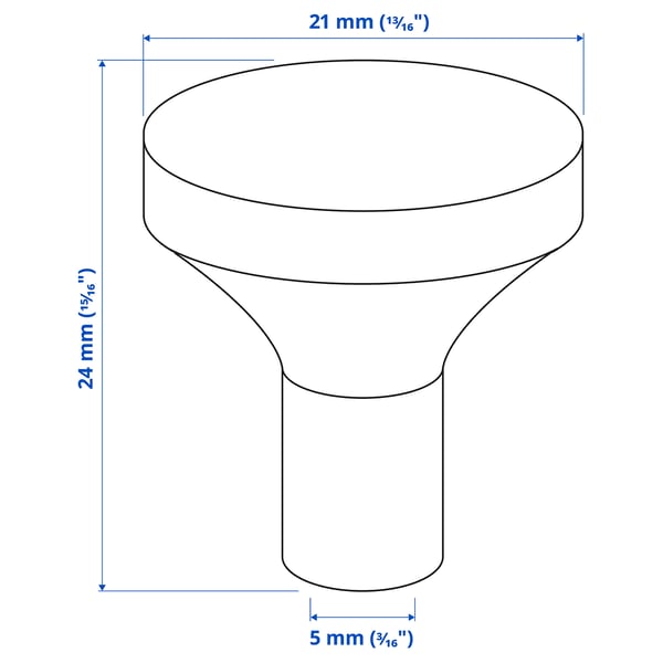 BAGGANÄS knob, stainless steel, 21 mm, 2 pack