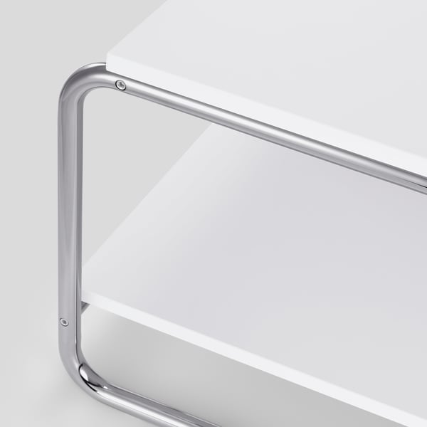 BAGGBODA side table, white, 71x50 cm