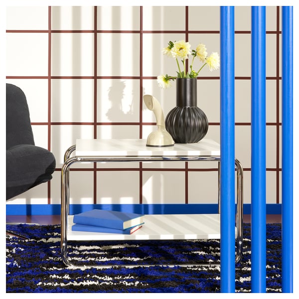 BAGGBODA side table, white, 71x50 cm