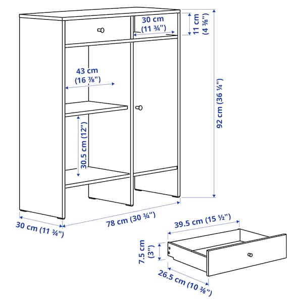 Ikea BAGGEBO - Sideboard, white, 78x92 cm