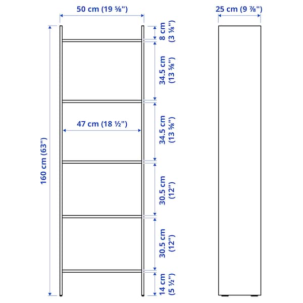 Ikea BAGGEBO Combination for TV - metal/white 174x35x160 cm , 174x35x160 cm