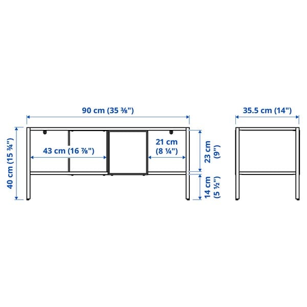 Ikea BAGGEBO Combination for TV - metal/white 174x35x160 cm , 174x35x160 cm