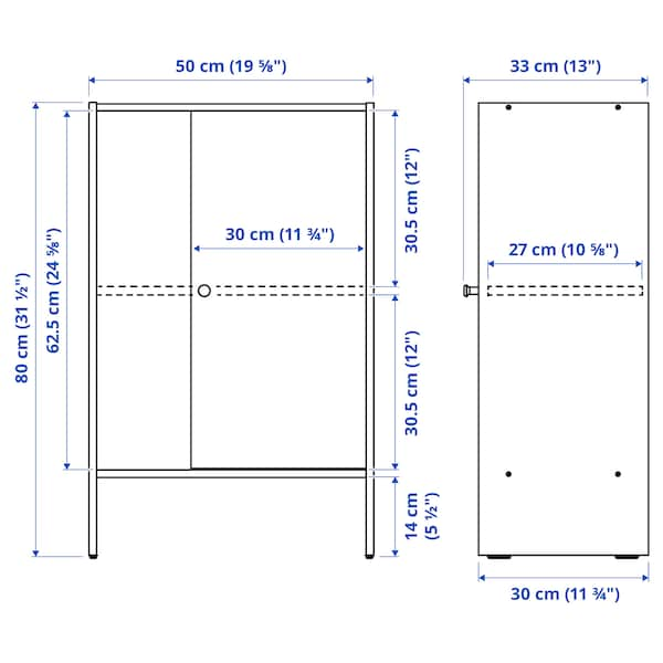 BAGGEBO - Cabinet with door, white, 50x30x80 cm