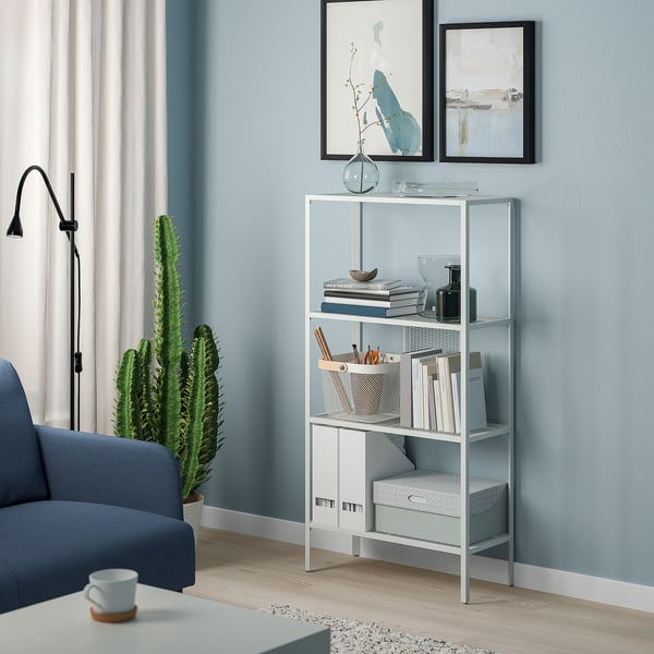BAGGEBO shelving unit, metal/white, 60x25x116 cm