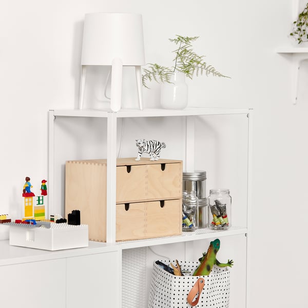 BAGGEBO shelving unit, metal/white, 60x25x116 cm