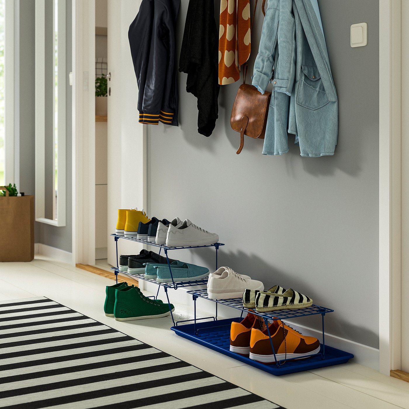 BAGGMUCK shoe mat, blue, 71x35 cm