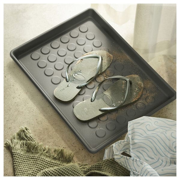 Ikea BAGGMUCK - Shoe mat, in/outdoor/grey, 46x35 cm