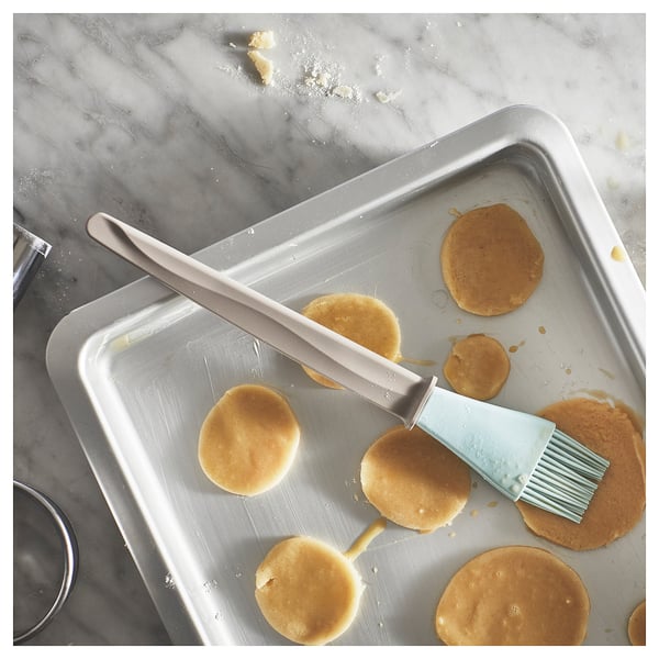 BAKGLAD pastry brush, beige/blue
