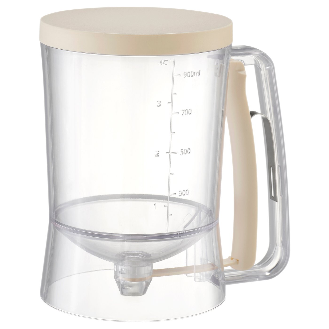 BAKTIDER measuring jug with dispenser, light beige, 1 l