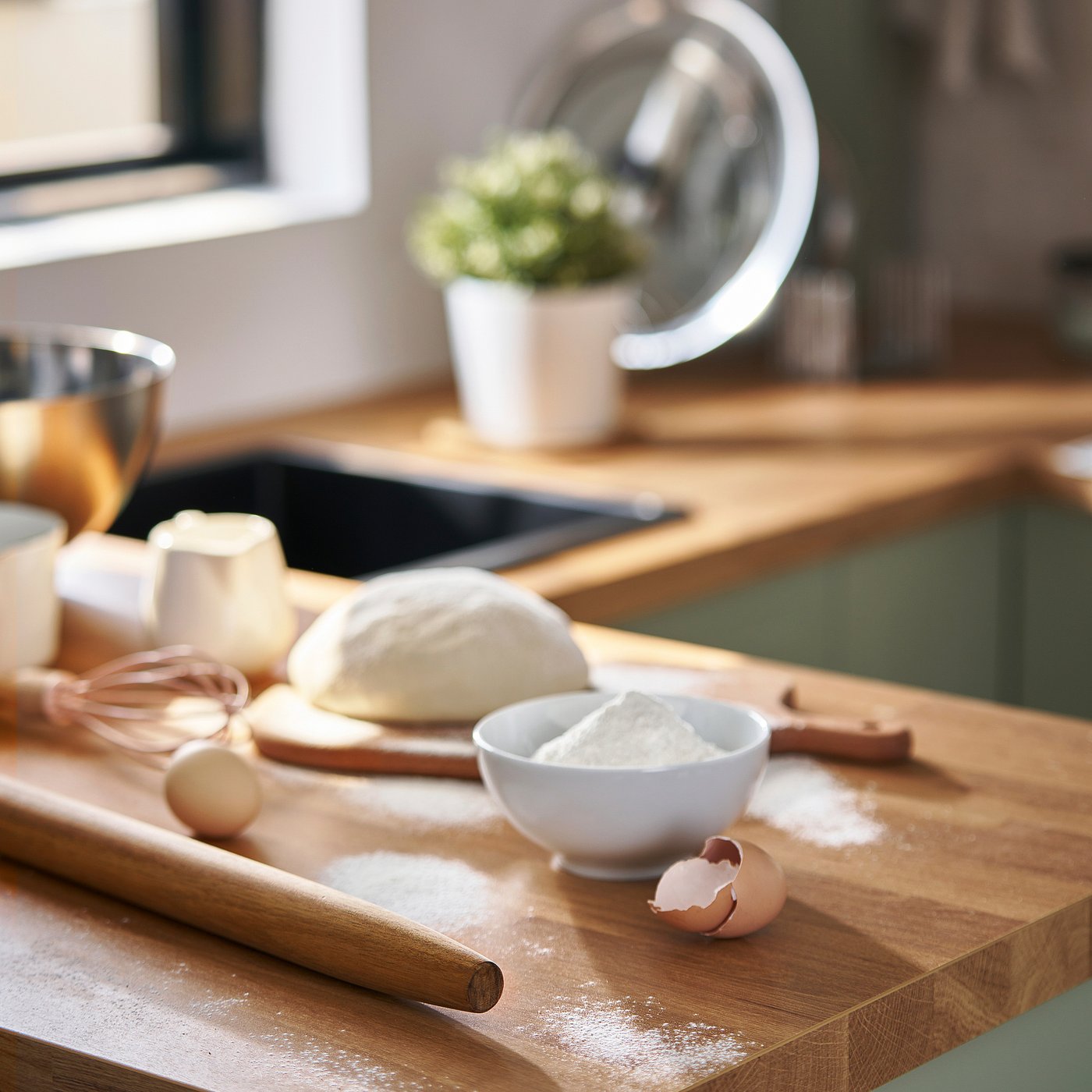 BAKTIDER rolling pin, acacia, 45 cm