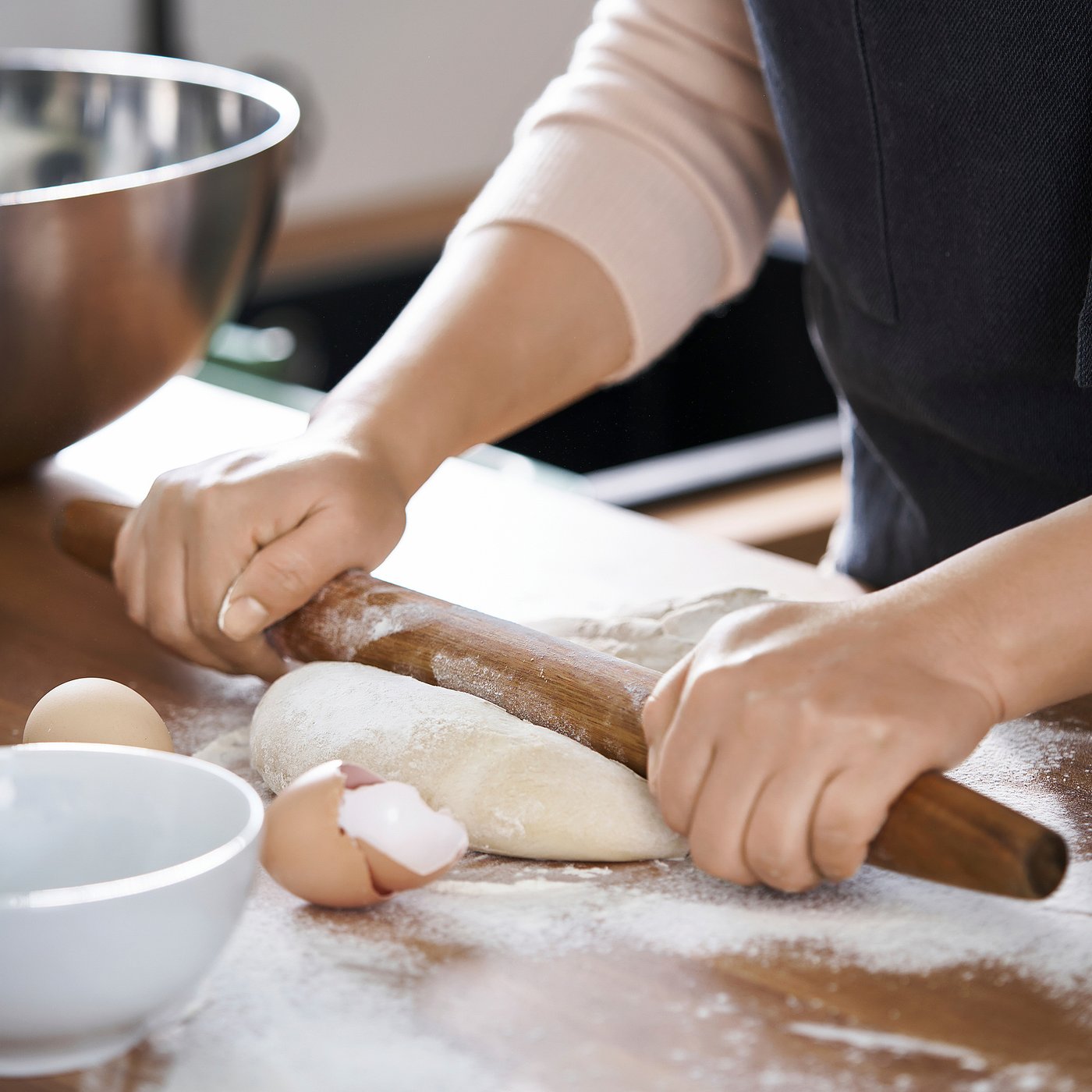 BAKTIDER rolling pin, acacia, 45 cm