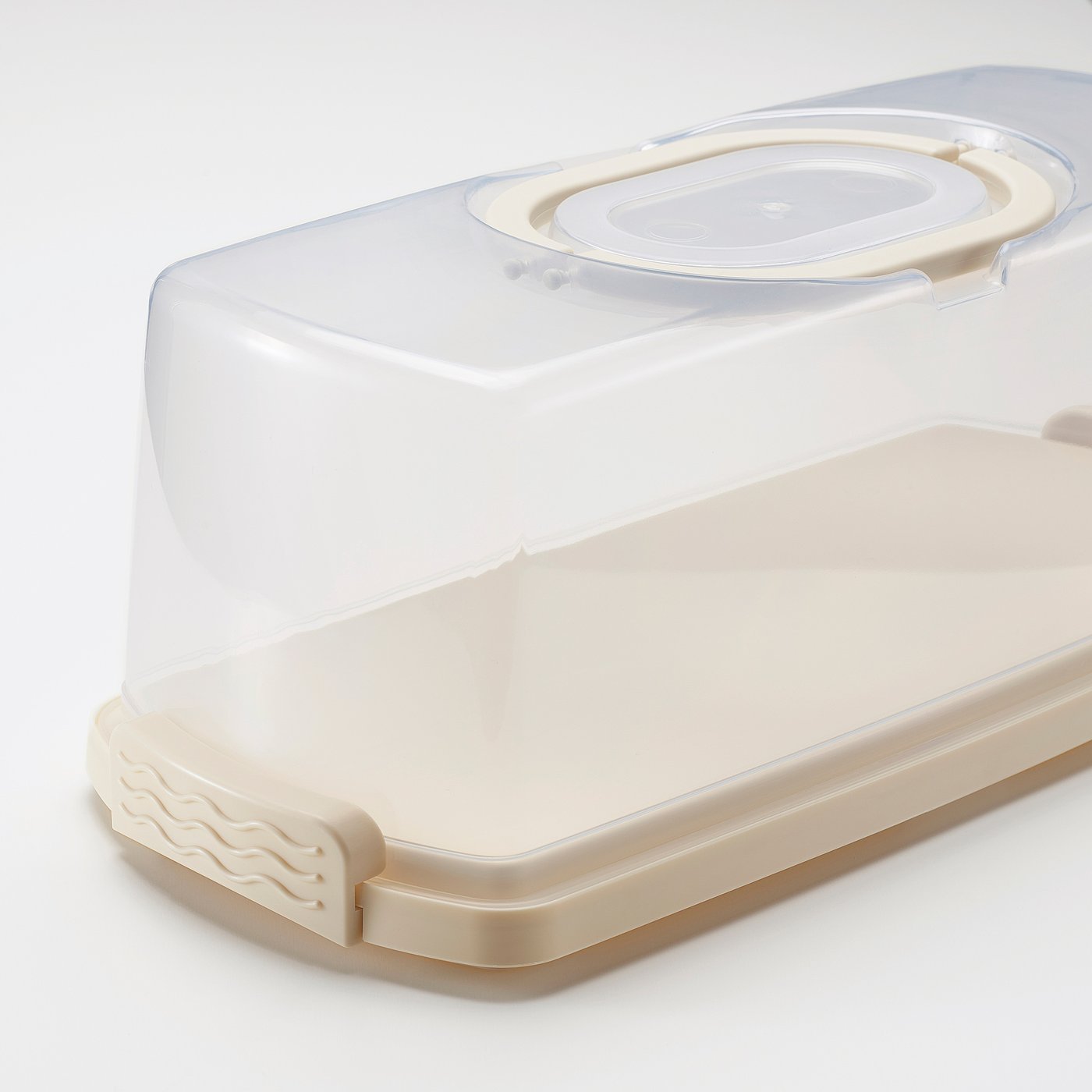 BAKTIDER cake platter with lid, white, 36x16 cm