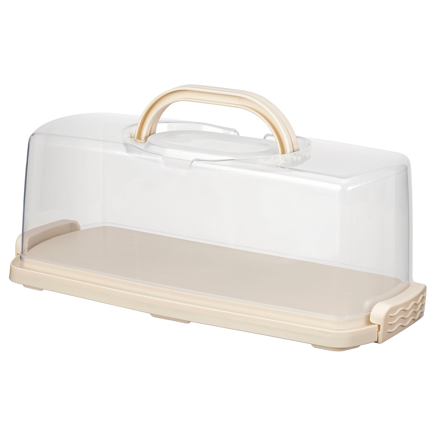 BAKTIDER cake platter with lid, white, 36x16 cm