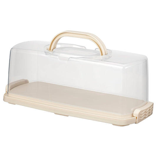 BAKTIDER cake platter with lid, white, 36x16 cm