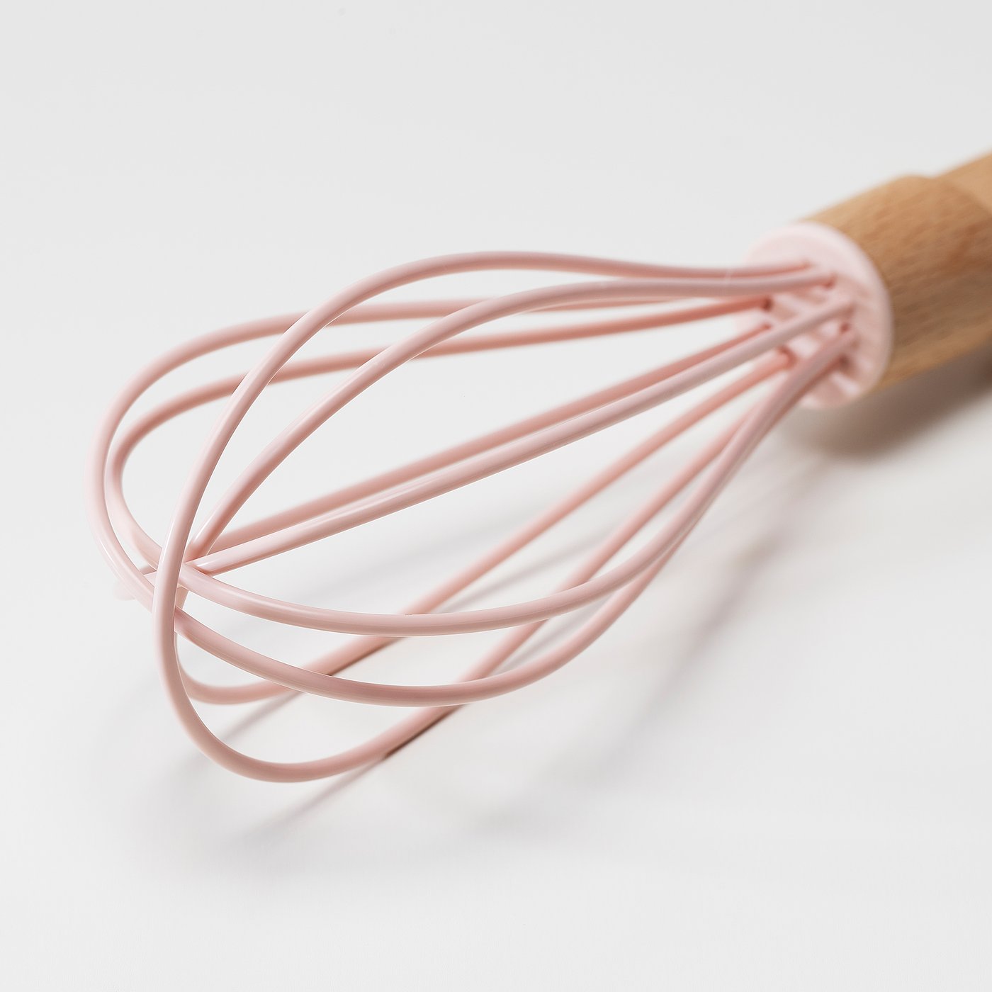 BAKTIDER 4-piece kitchen utensil set, wood/pale pink