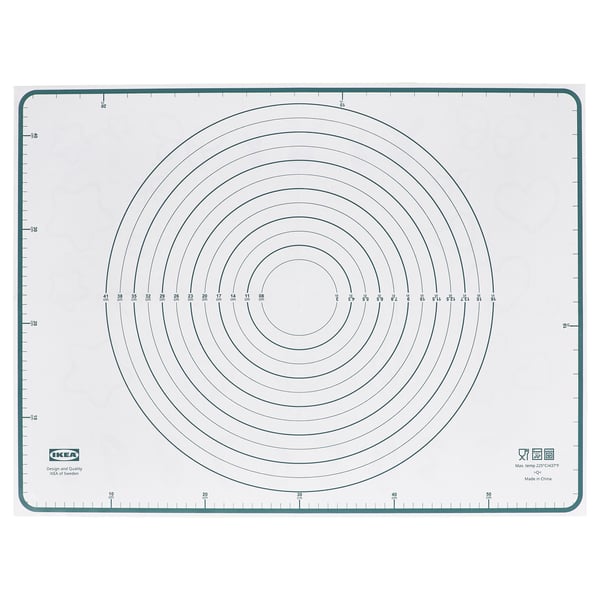 BAKTRADITION baking mat, white/turquoise, 61x46 cm