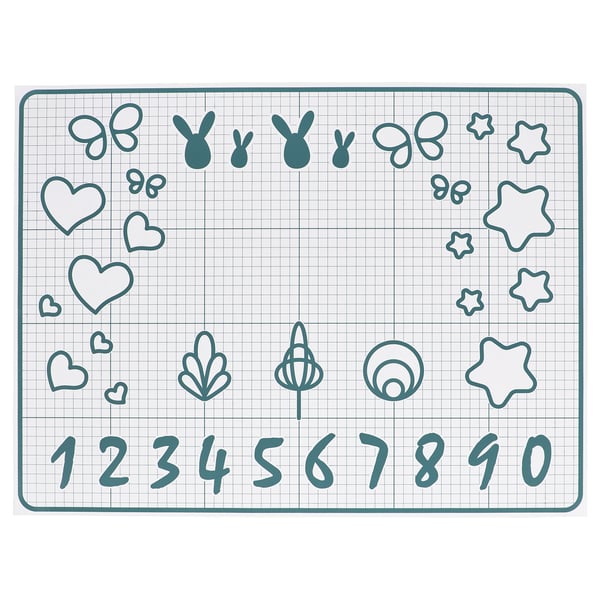 BAKTRADITION baking mat, white/turquoise, 61x46 cm